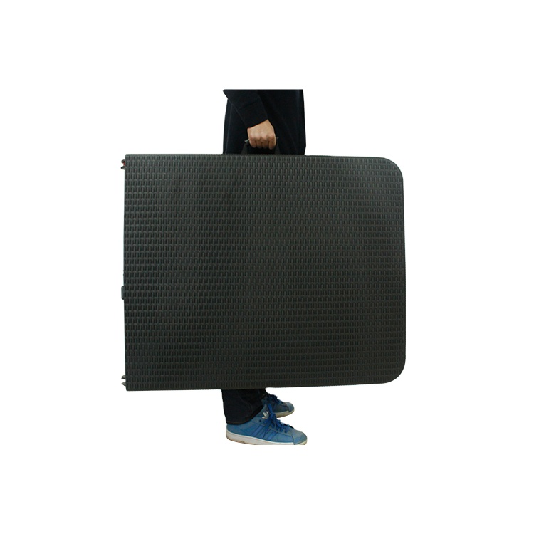 Mesa plegable de ratán sintético de color negro de 180 cm con caballete