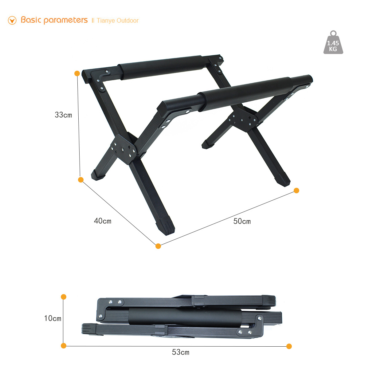 Estante para cubos de hielo plegable de aluminio para exteriores, estante de soporte para caja de almacenamiento