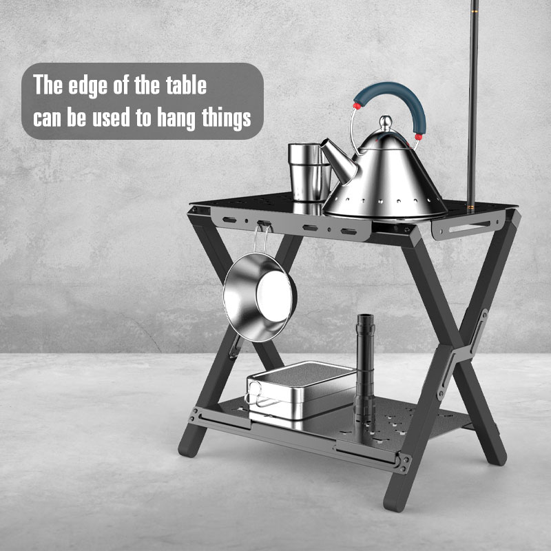 Mesa plegable de aluminio para picnic al aire libre MaZa con tableros dobles