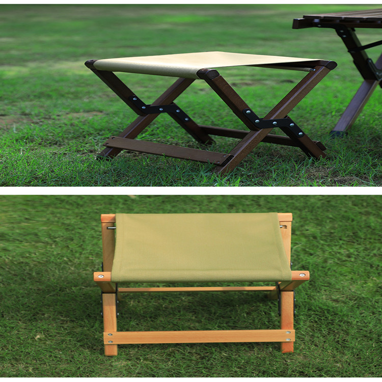 Taburete plegable de madera pequeño - Wooden Camp Maza