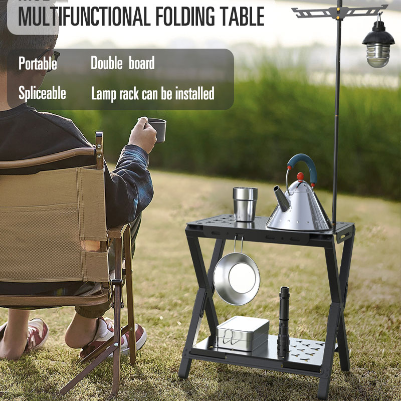 Mesa plegable de aluminio para picnic al aire libre MaZa con tableros dobles