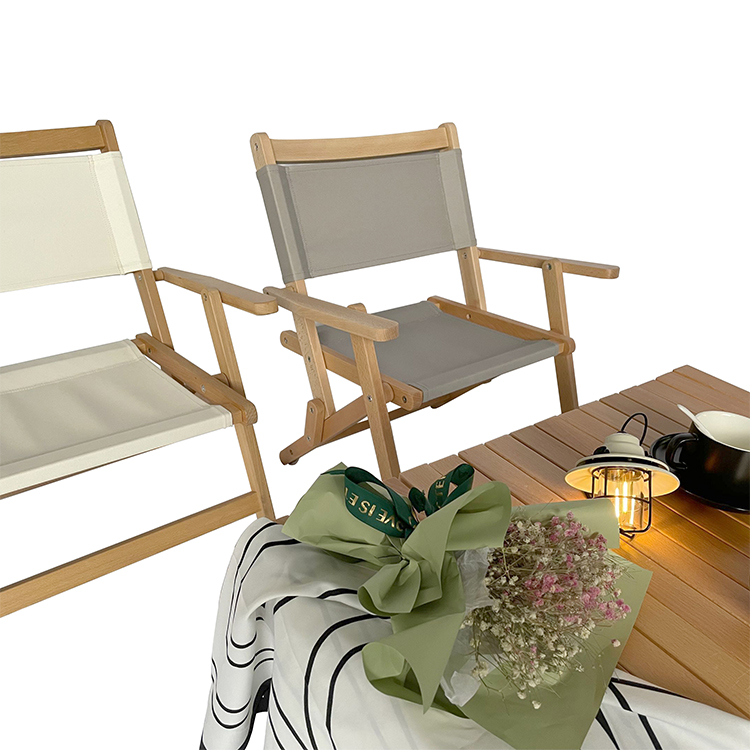 Silla de camping portátil de madera plegable personalizada