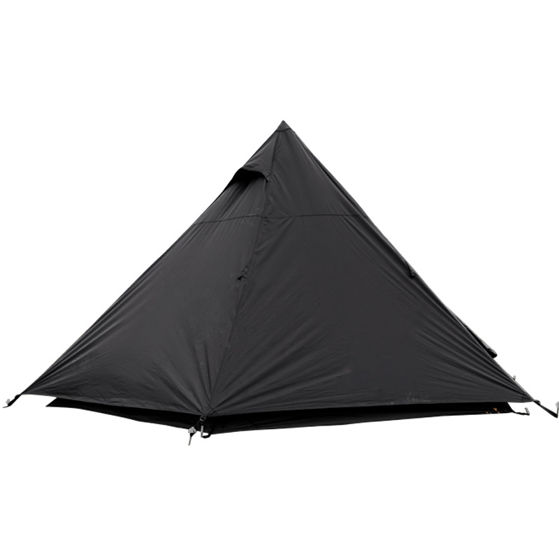 Tienda de campaña tipo tipi piramidal para exteriores, de color negro, para 6 personas