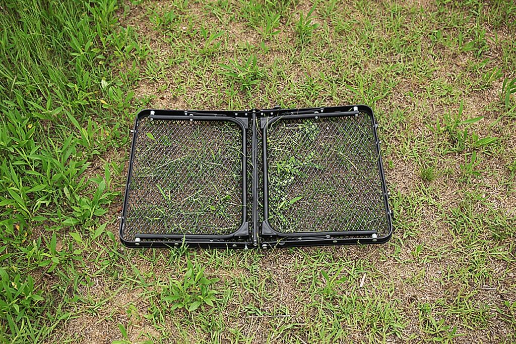 Mesa plegable de malla de acero para acampar, mesa de picnic ultraligera