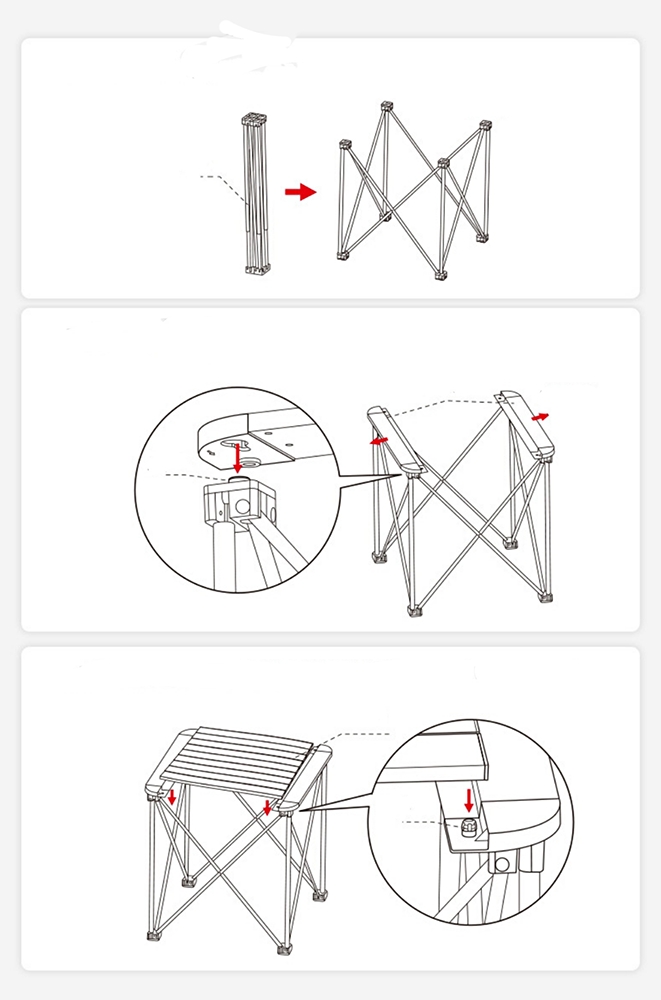 Mesa de barbacoa plegable portátil de aleación de aluminio
