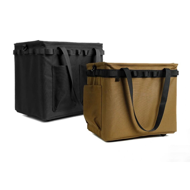 Bolsa organizadora de herramientas para acampar al aire libre de color negro