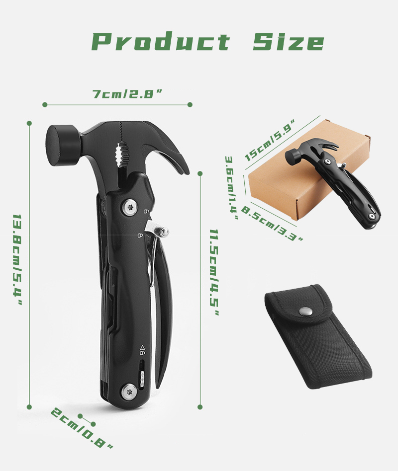 Martillo multiusos para acampar con alicates