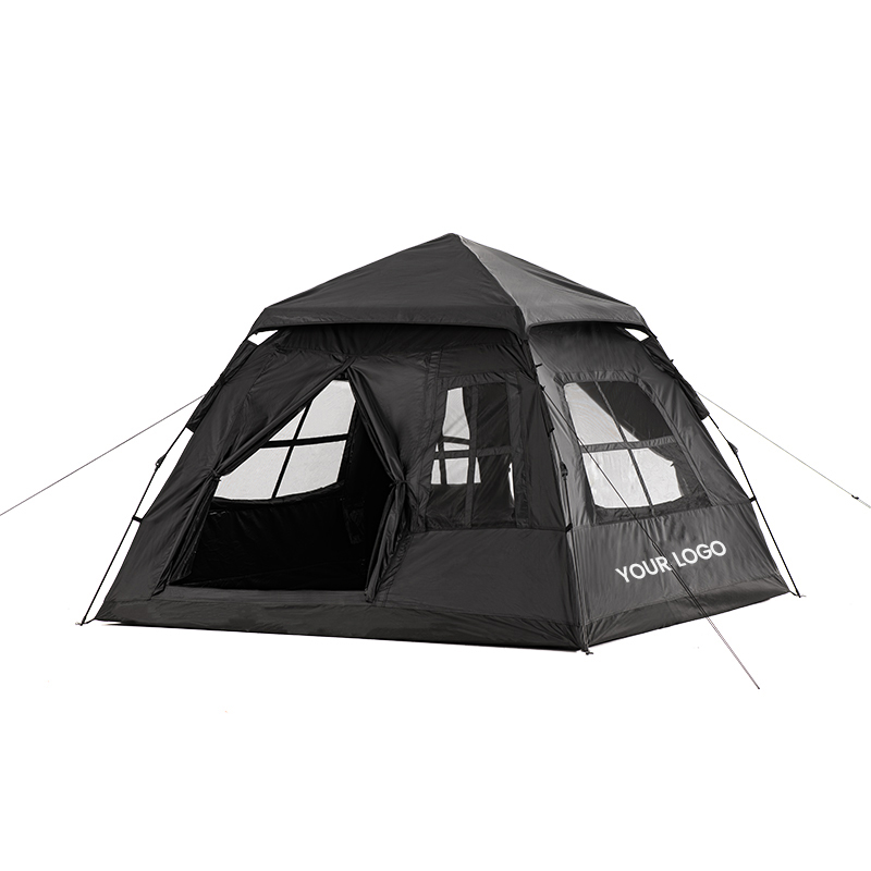 Tienda de campaña pesada y engrosada, tienda automática para 3 o 4 personas con 2 puertas y 4 ventanas