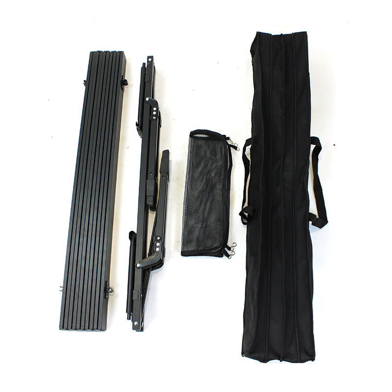 Mesa de camping enrollable de aluminio de 90 cm con forma de huevo y bolsa de almacenamiento