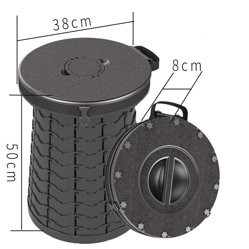 Cubo de almacenamiento multifuncional para inodoro de camping plegable
