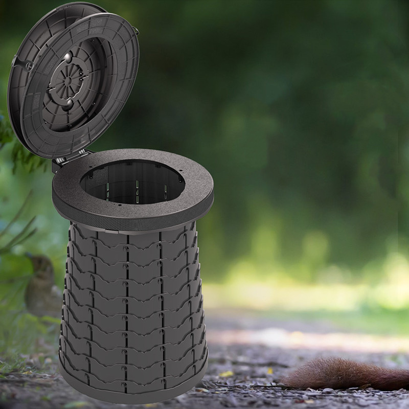 Cubo de almacenamiento multifuncional para inodoro de camping plegable