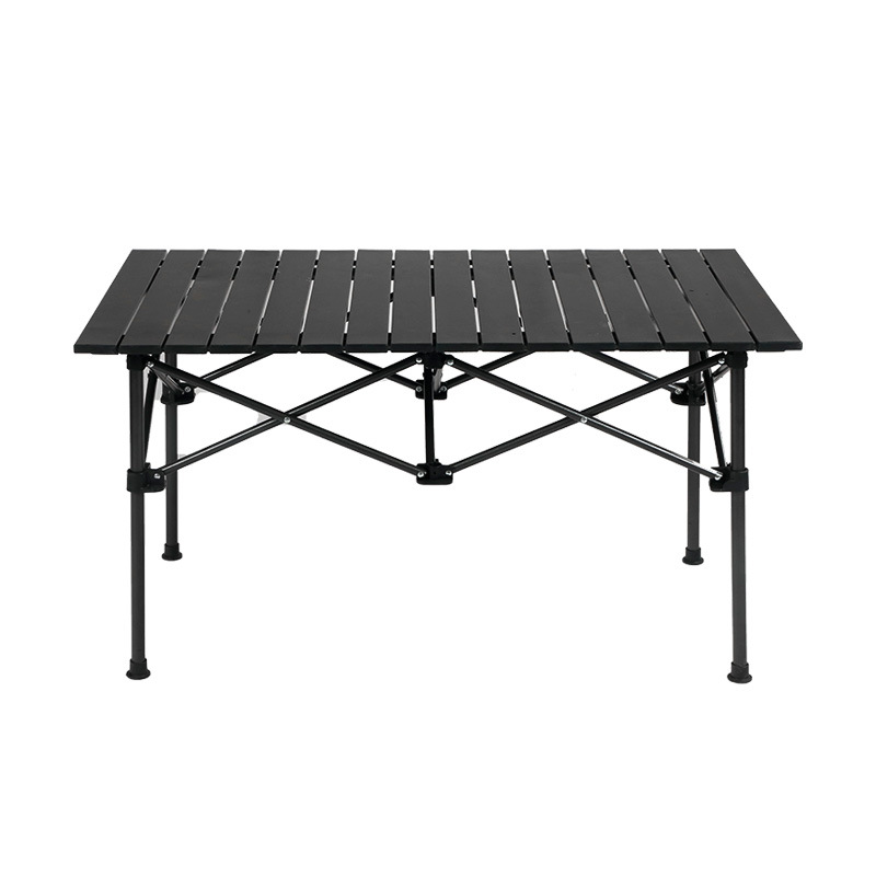 Mesa de camping de aluminio para exteriores, negra y personalizada
