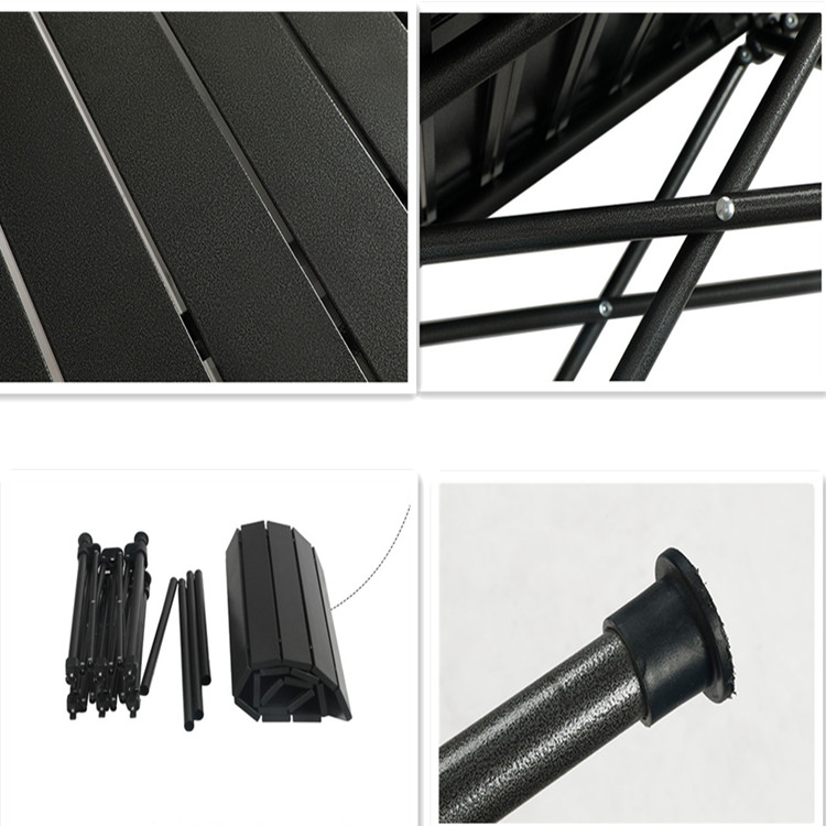 Mesa de camping de aluminio para exteriores, negra y personalizada