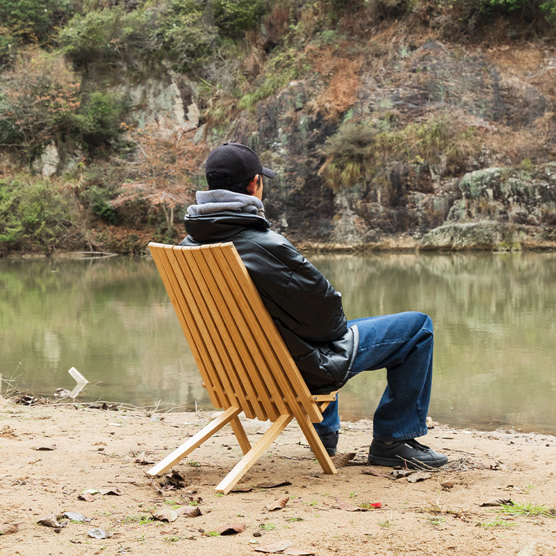 Sillón de bambú plegable para acampar al aire libre