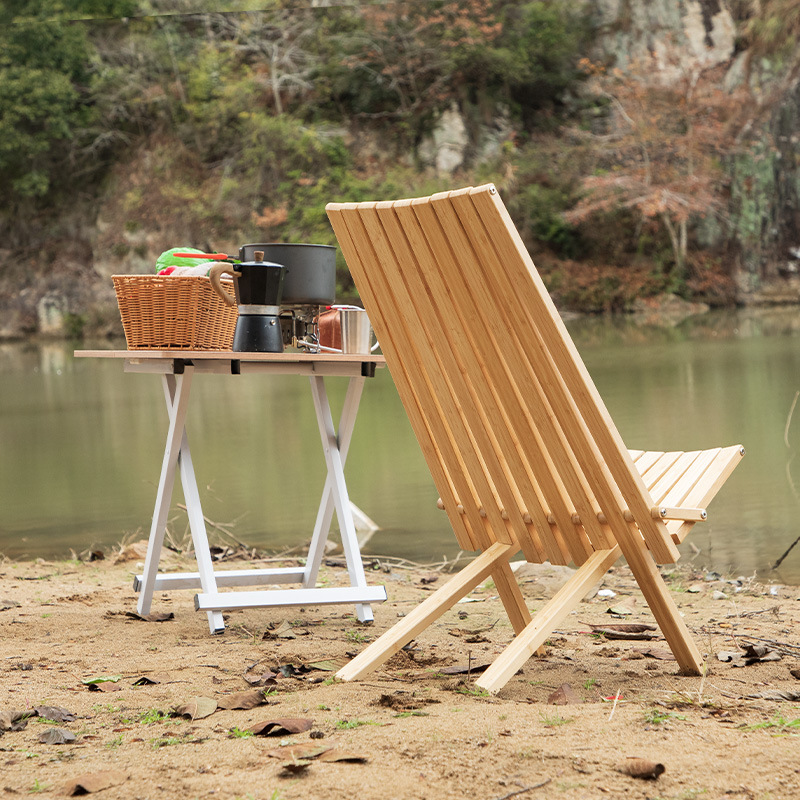Sillón de bambú plegable para acampar al aire libre