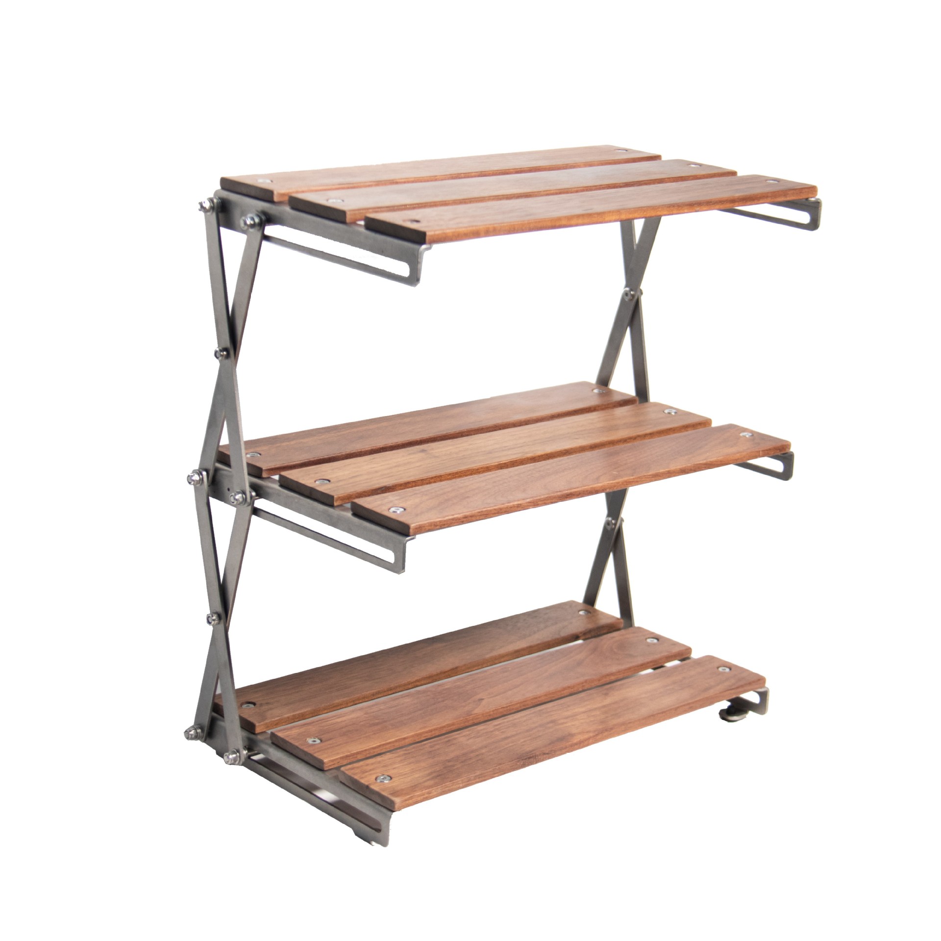 Estante de escritorio plegable para acampar al aire libre: estante de almacenamiento de 3 capas