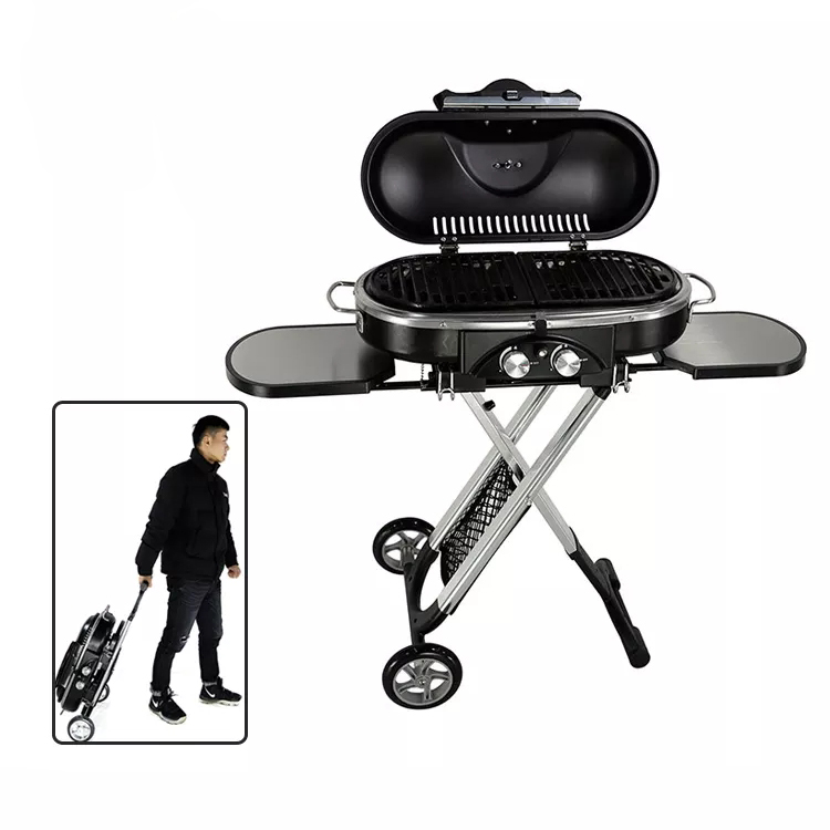 Parrilla de gas para acampar al aire libre 2023 con carrito