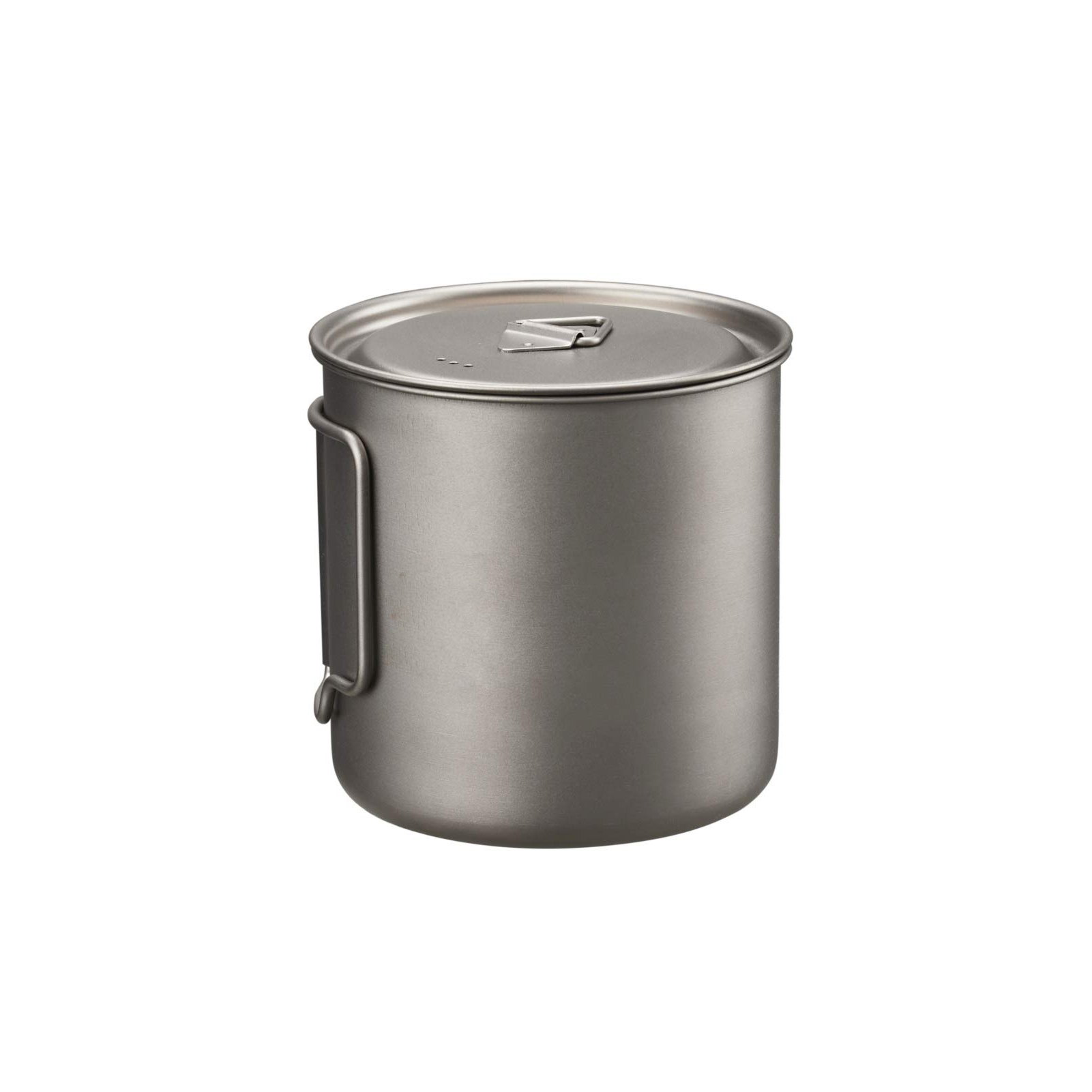 Tazas de titanio para acampar de 550 ml con tapa y asa plegable