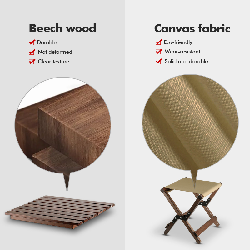 Taburete de madera portátil | Camping plegable Mazza
