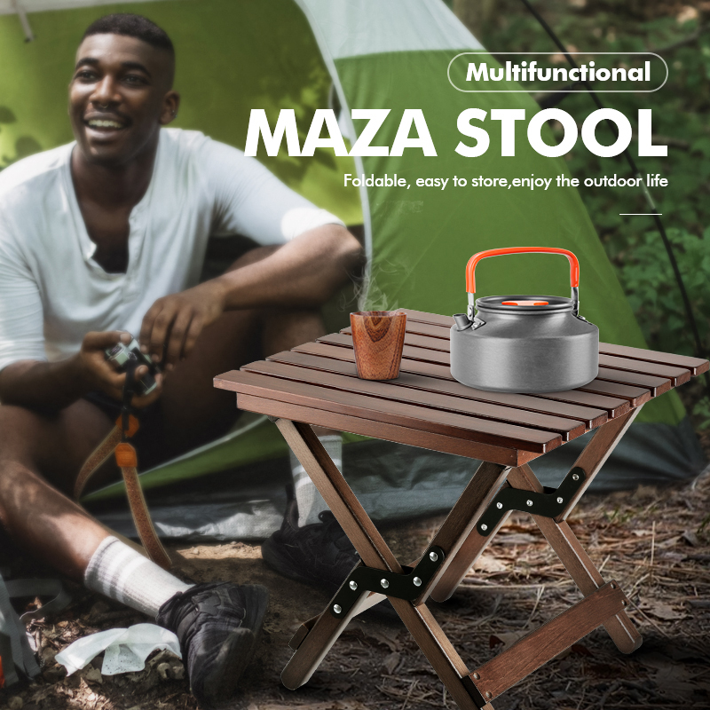 Taburete de madera portátil | Camping plegable Mazza