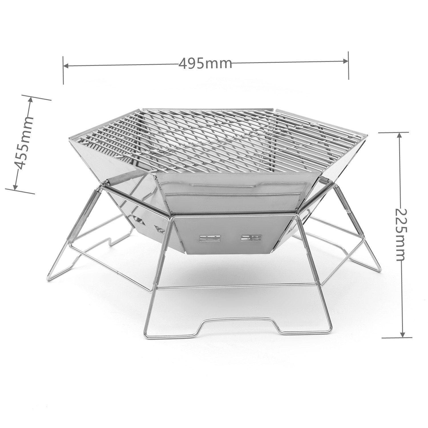 Parrillas de carbón y madera plegables para acampar de Six Corners