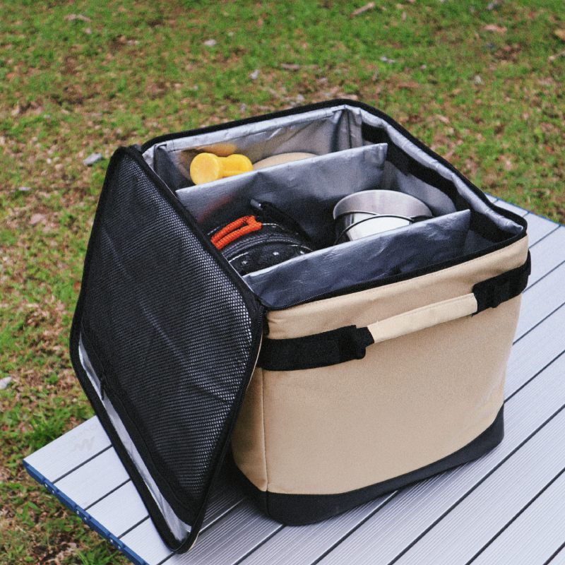 Bolsa de lona plegable para almacenamiento de acampada, 43 l