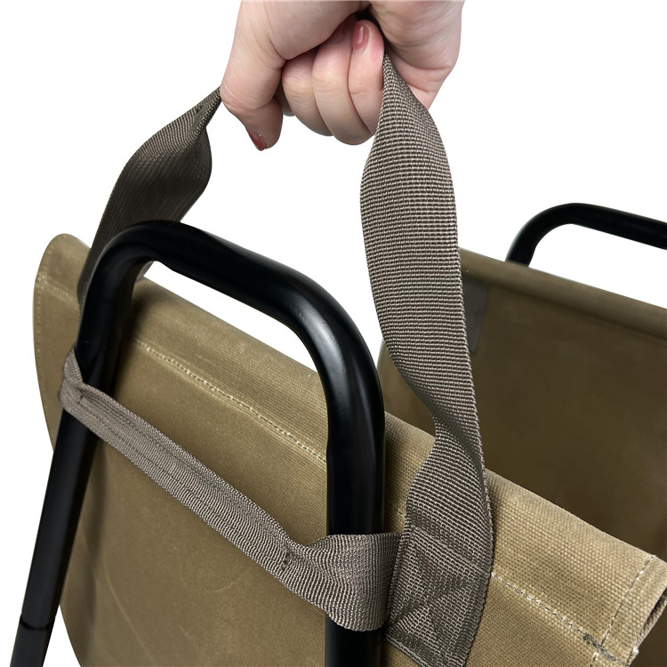 Bolsa de transporte para leña al aire libre con soporte de acero