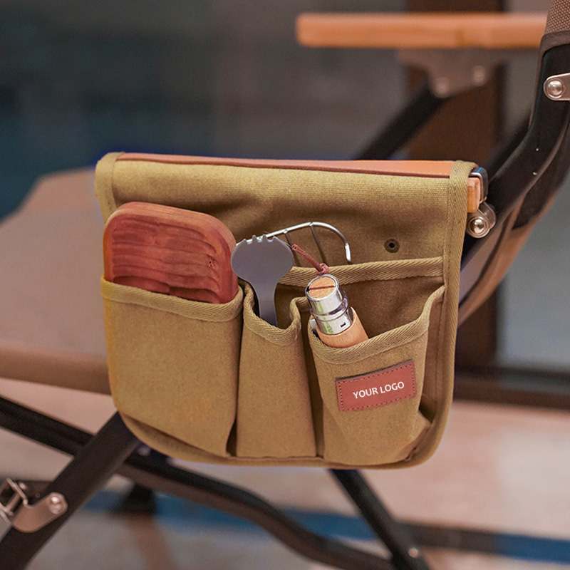 Bolsa de almacenamiento lateral para silla de camping, bolsillo de almacenamiento lateral para mesa