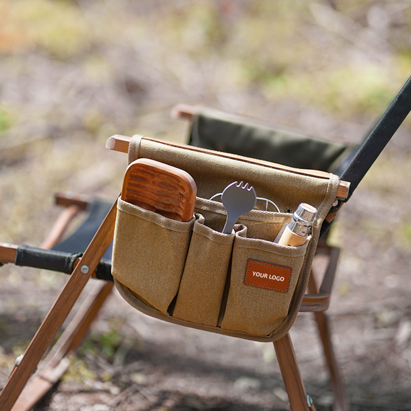 Bolsa de almacenamiento lateral para silla de camping, bolsillo de almacenamiento lateral para mesa