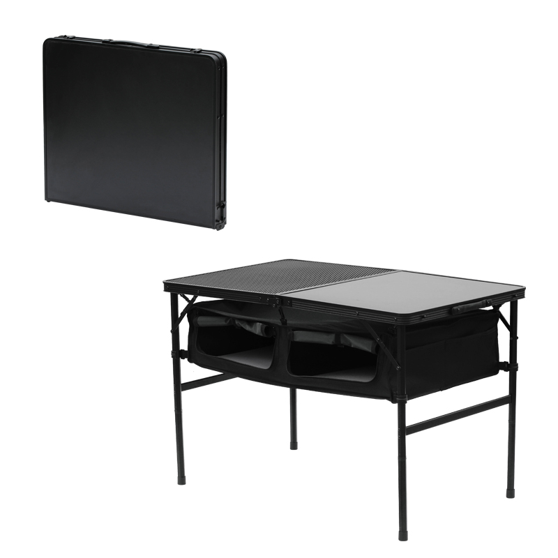 Mesa de exterior de doble capa: 1 mesa de aluminio MDF, 1 mesa de rejilla