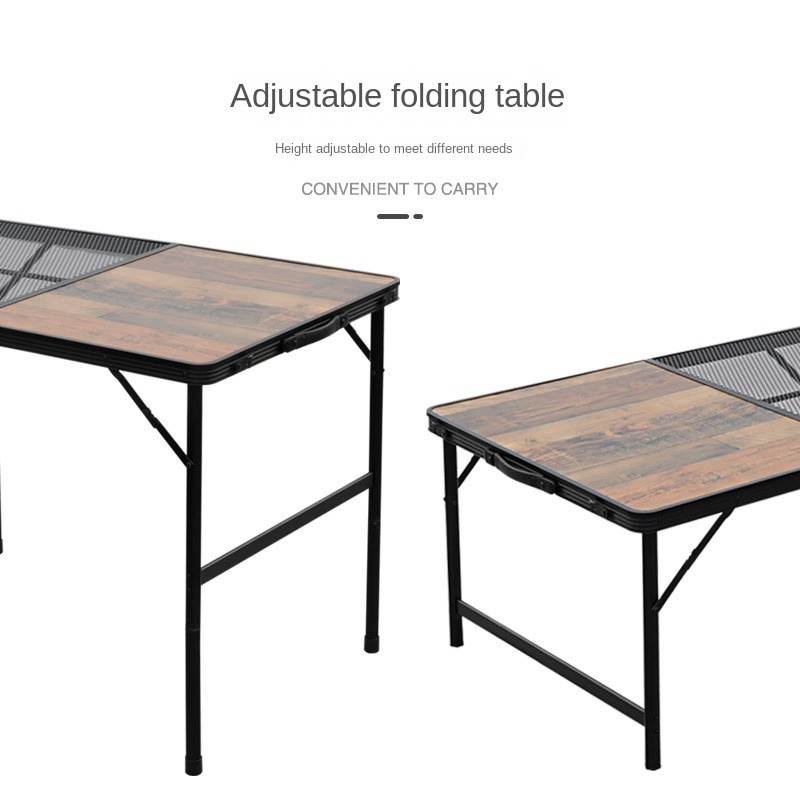 Mesa de exterior de doble capa: 1 mesa de aluminio MDF, 1 mesa de rejilla