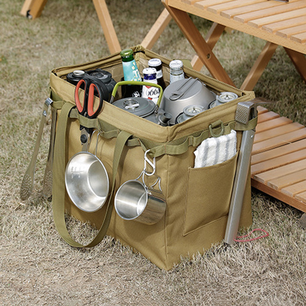 Caja de almacenamiento plegable para exteriores, bolsa de herramientas para acampar