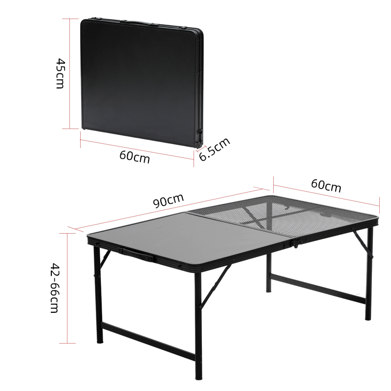 Mesa de exterior de doble capa: 1 mesa de aluminio MDF, 1 mesa de rejilla