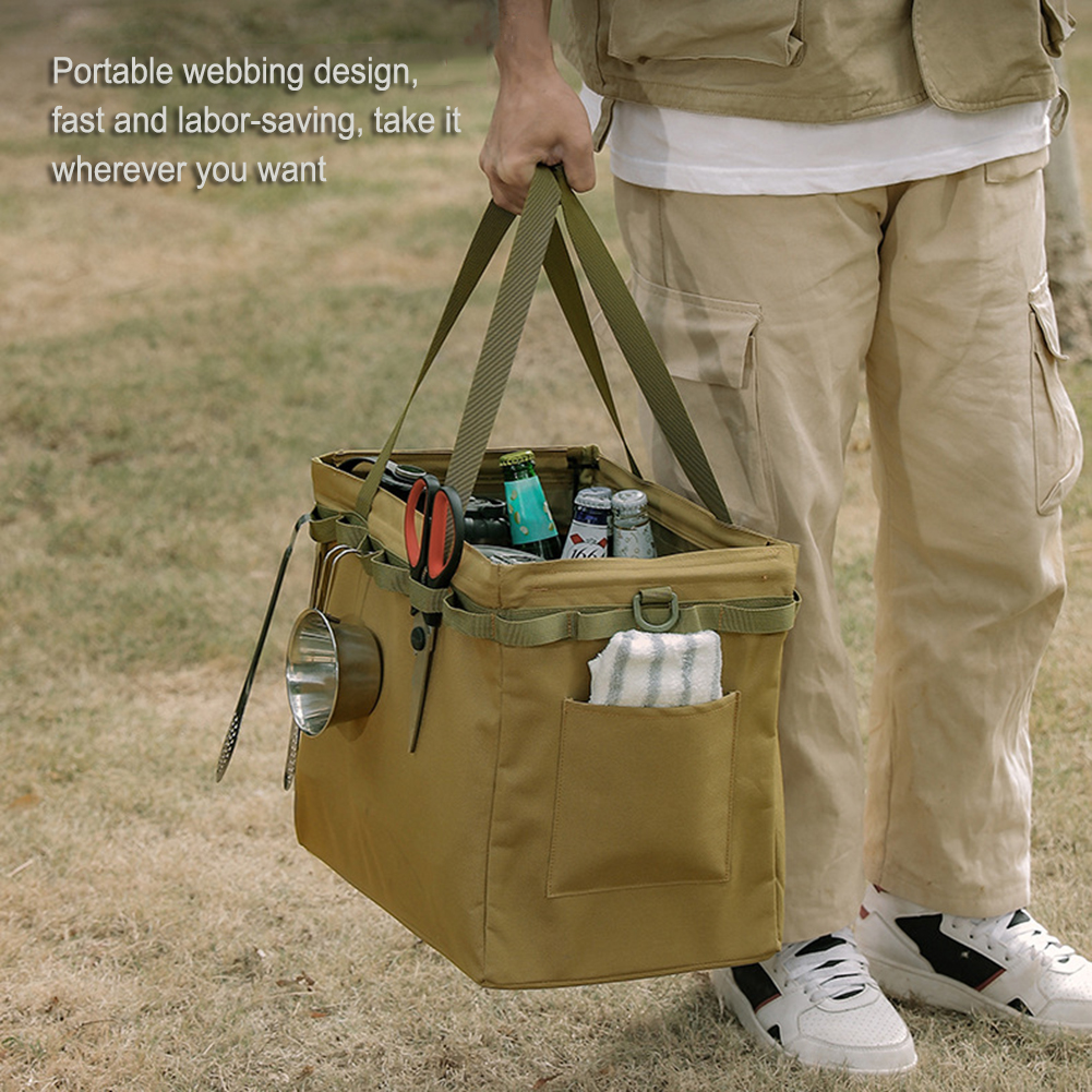 Caja de almacenamiento plegable para exteriores, bolsa de herramientas para acampar