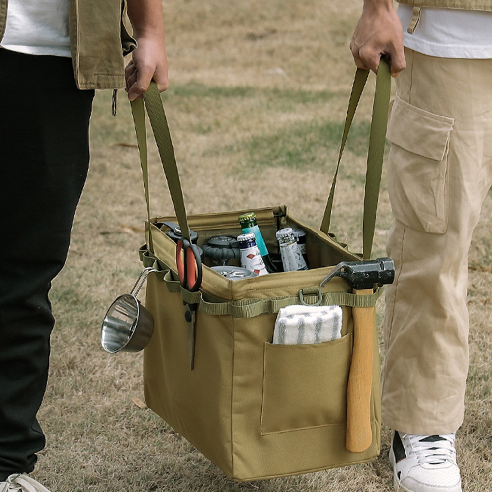Caja de almacenamiento plegable para exteriores, bolsa de herramientas para acampar