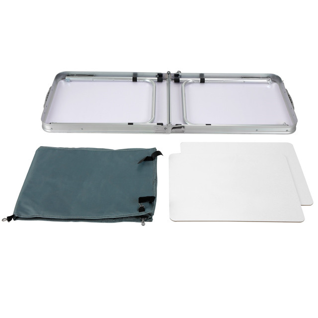 Mesa de cocina plegable portátil para campamento con organizador de almacenamiento y patas de altura ajustable