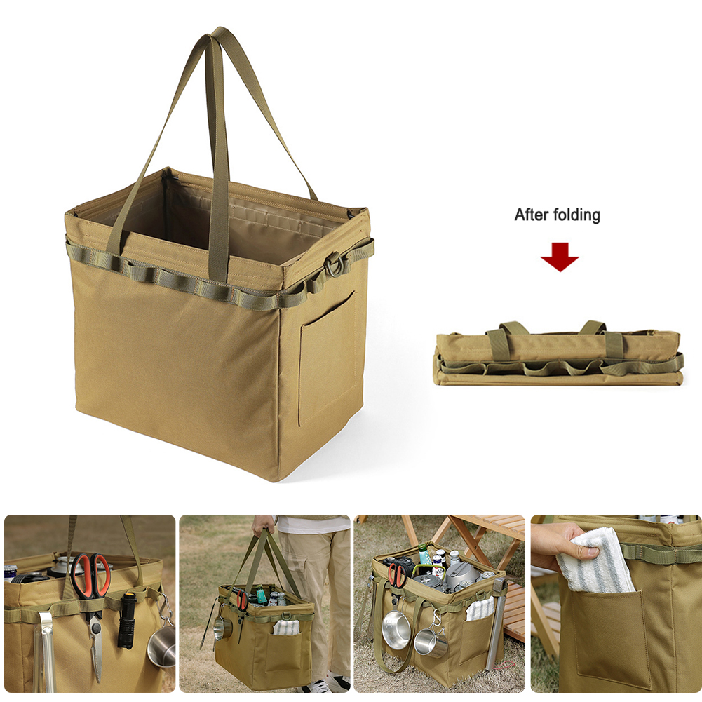 Caja de almacenamiento plegable para exteriores, bolsa de herramientas para acampar