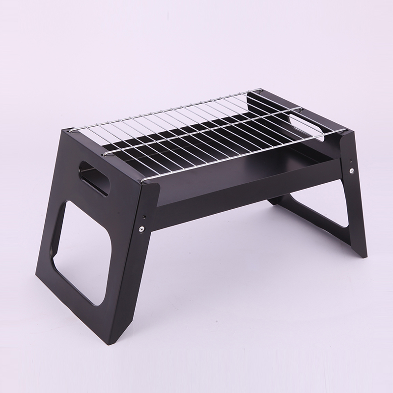 Parrilla de barbacoa plegable portátil con forma de X para carbón