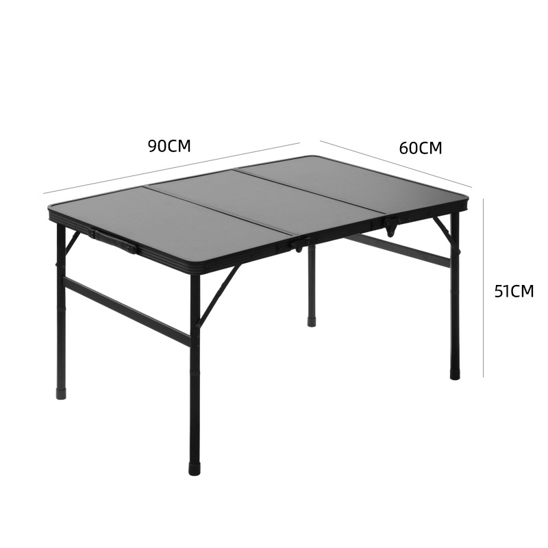 Mesa plegable portátil con marco de aluminio y tablero de MDF