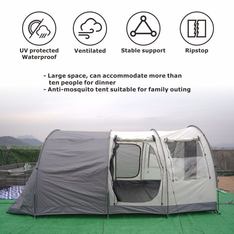 Tienda de campaña tipo túnel para exteriores, grande, impermeable, para familias