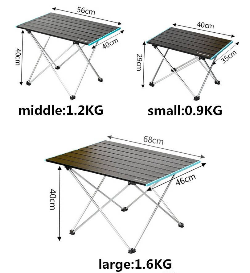 Mesa plegable de aluminio para cocinar, hacer senderismo, viajar y hacer picnic
