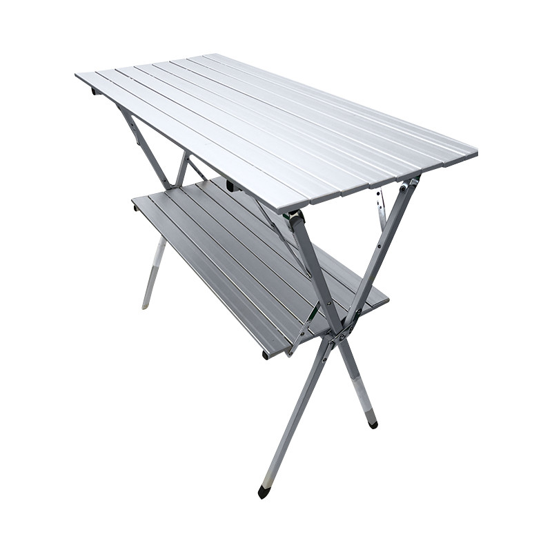 Mesa de camping plegable de aluminio