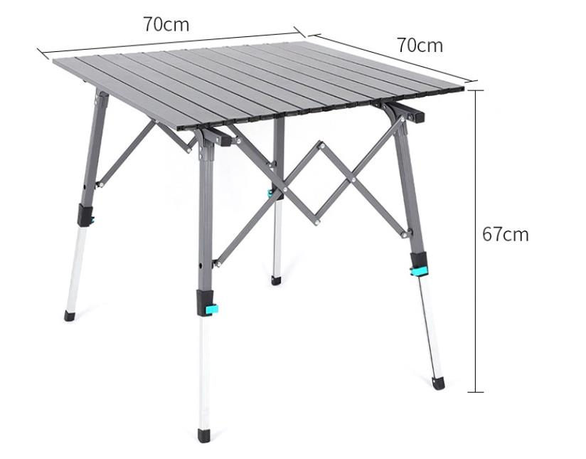 Mesa plegable de aleación de aluminio con altura ajustable para exteriores