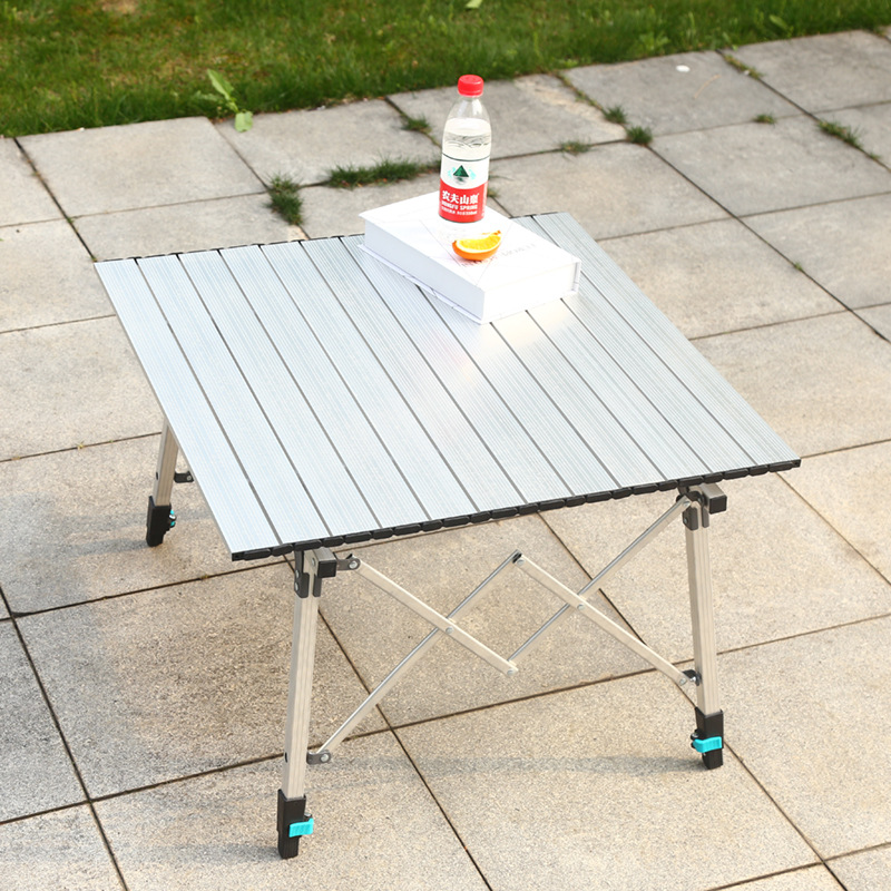 Mesa plegable de aleación de aluminio con altura ajustable para exteriores