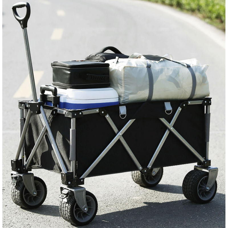 Carro plegable para acampar de 145 l/226 l con ruedas todoterreno, gran capacidad y asa ajustable