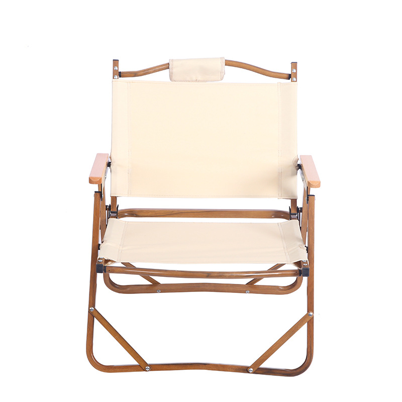 Silla de camping plegable Kermit de aluminio con veta de madera