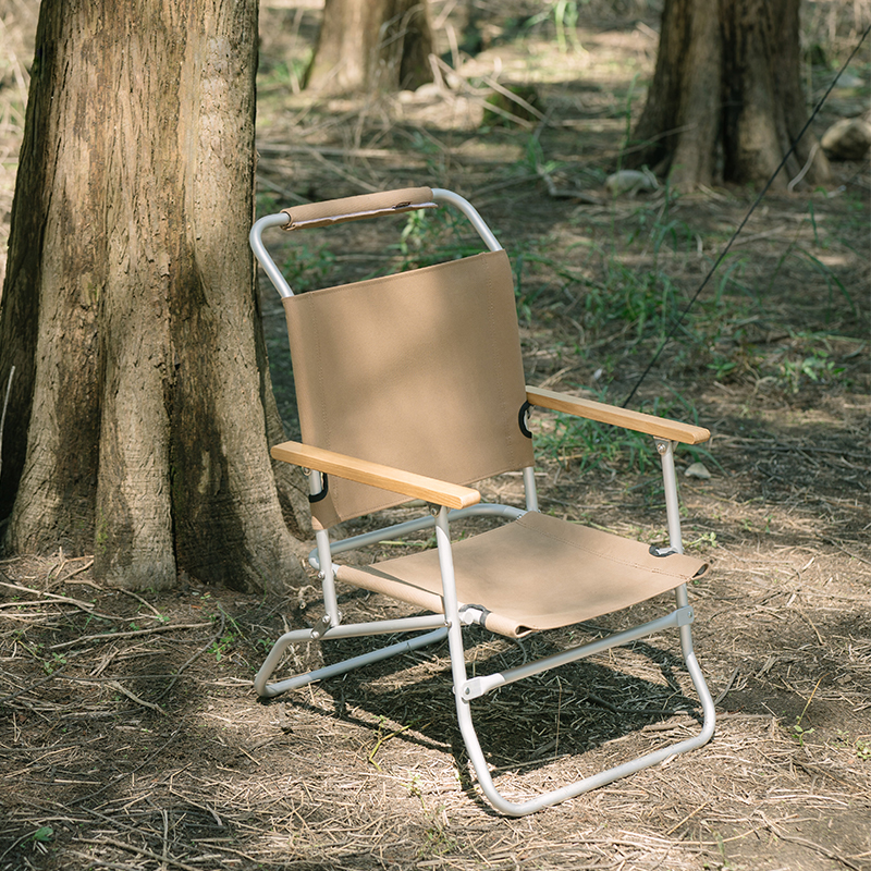 Silla plegable glamping de aluminio para exteriores con respaldo