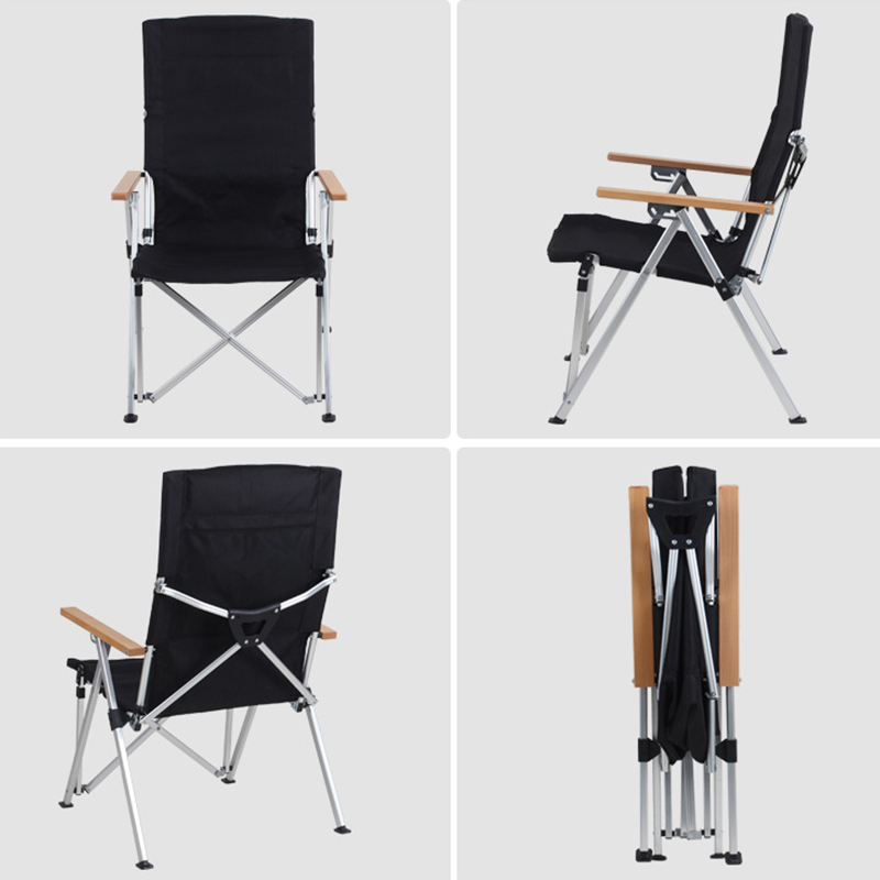 Silla de aluminio con respaldo plegable y ajuste de 4 niveles