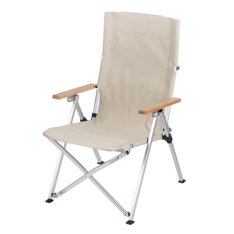 Silla de aluminio con respaldo plegable y ajuste de 4 niveles