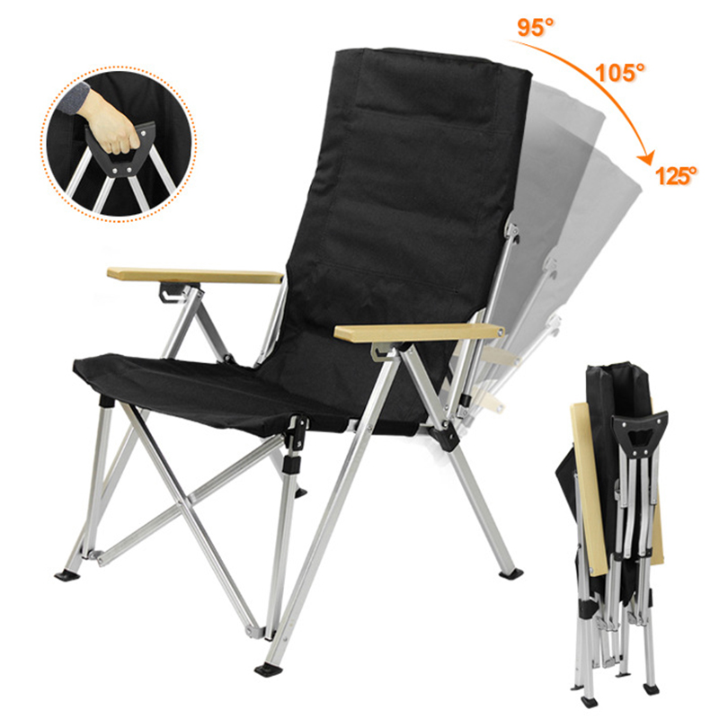 Silla de aluminio con respaldo plegable y ajuste de 4 niveles